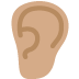 👂🏽 ear: medium skin tone display on Twitter